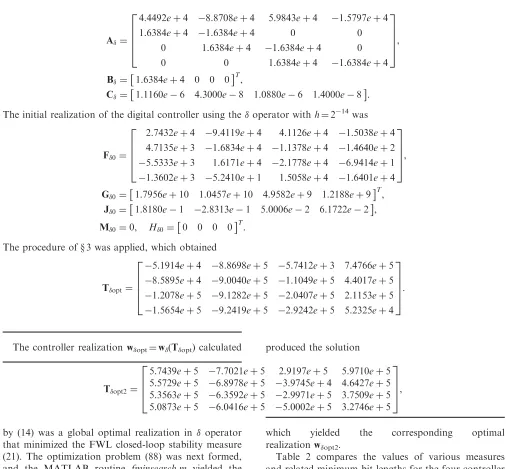 Table 2 compares the values of various measures