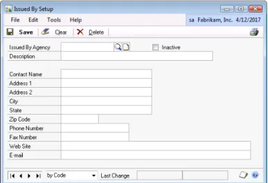 FIGURE 2.7 ISSUED BY SETUP WINDOW 