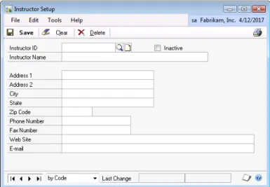 FIGURE 2.8 INSTRUCTOR SETUP WINDOW 