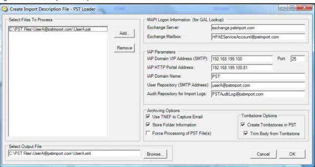 Figure 3.  Create Import Description File – No Parameters Present 