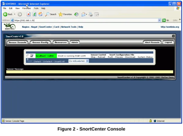 Figure 2 - SnortCenter Console 