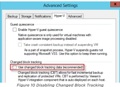 Figure 10 Disabling Changed Block Tracking 