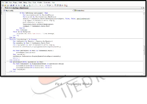 Fig 4.  Programing Window  
