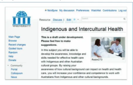 Figure 6. Indigenous and Intercultural Health (2013) Wikiversity