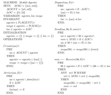 Fig. 9. Mobile agents B machine