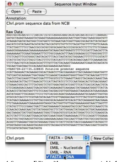 Figure 3. Gene sequence accessed from a Web database. 