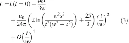 Fig. 3Comparison of inductance calculated using the T-O methodwith the large separation approximation