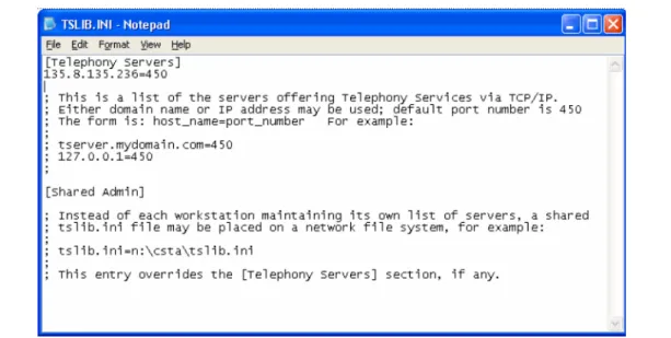 Figure 7: TSLIB.INI Notepad