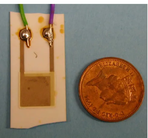 Figure 2. One of the early thick-ﬁlm sensors with active area of10 × 10 mm2.