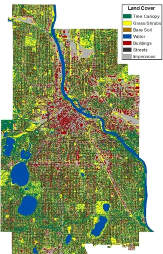 Figure 1. Land cover classification of Minneapolis.  