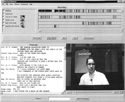 Figure 2.10, The SMaRT Meeting Browser (from [BetOO]) 