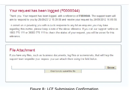 Figure 8: LCF Submission Confirmation 