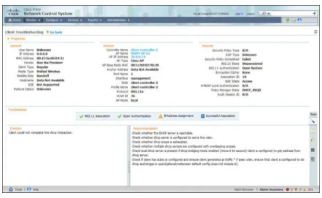 Figure 6.    Built-in Client Troubleshooting Tool Supports Step-by-Step Problem Analysis 