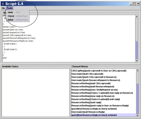 Figure 3. Veriﬁcation tools:load a model