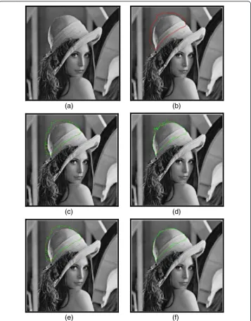 Fig. 4 Performance of the proposed method on Lena image compared to the DWT based method withthe strong objects