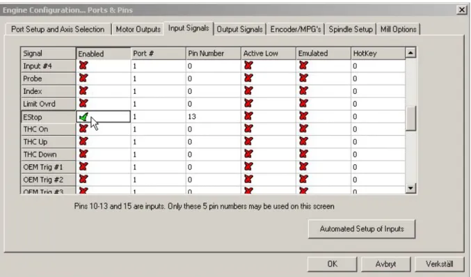 Figure 5: Engine Configuration, Input Signals tab. 