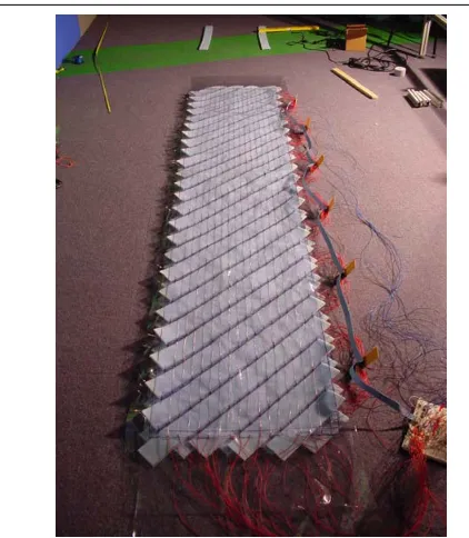 Figure 4. The ﬁnal prototype sensor mat illus-trating 4 grids (to avoid ghosting) and 2 lay-