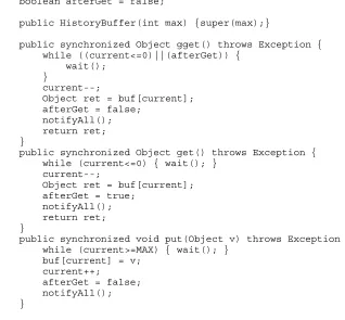 Figure 5. The class HistoryBuffer in Java.