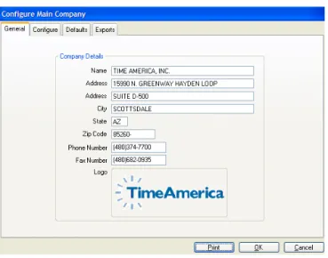 Figure 25: Main Company: General tab 