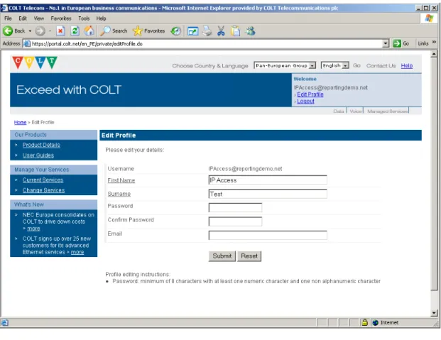 Figure 6: Editing your profile 