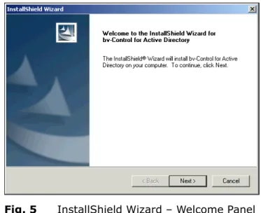 Fig. 5 InstallShield Wizard – Welcome Panel 3 Read the information on the panel and click Next.