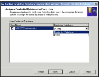 Fig. 26 Assign a Credential Database to Each User Panel 3 Click the drop-down list box and select a database.