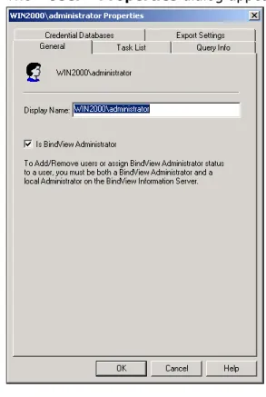 Fig. 36 <User> Properties Dialog 3 Select the Credential Databases tab.