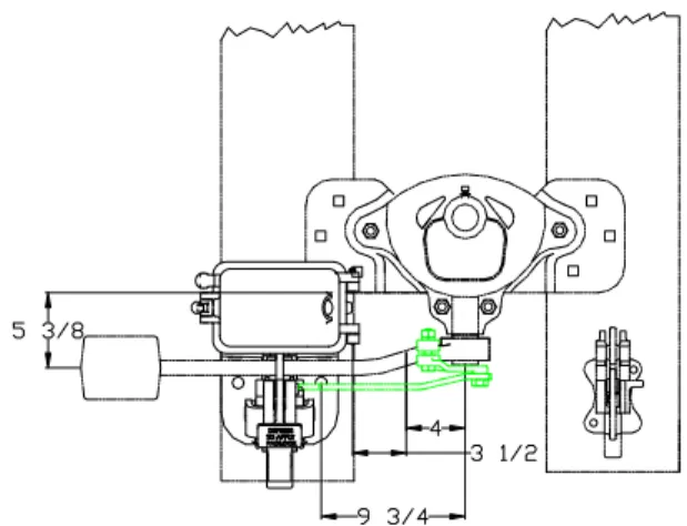 Figure 2-1.  Model 10A Lock on Model 51/50 Switch Stand A - LAYOUT OF LOCK ON SWITCH STAND 