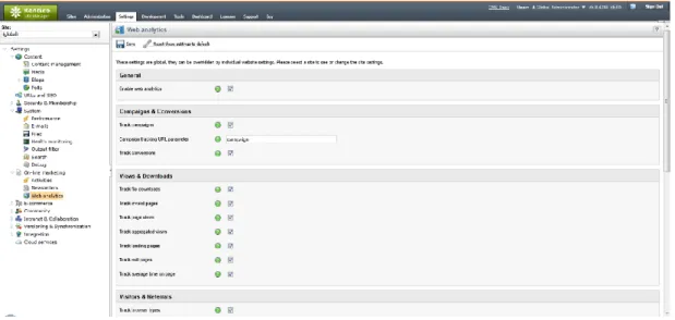 Figure 6 - Web Analytics Configuration 