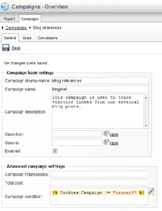 Figure 10 - Campaign Definition Interface 