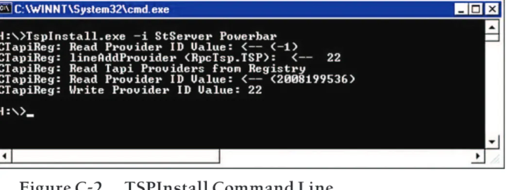 Figure C-2 TSPInstall Command Line