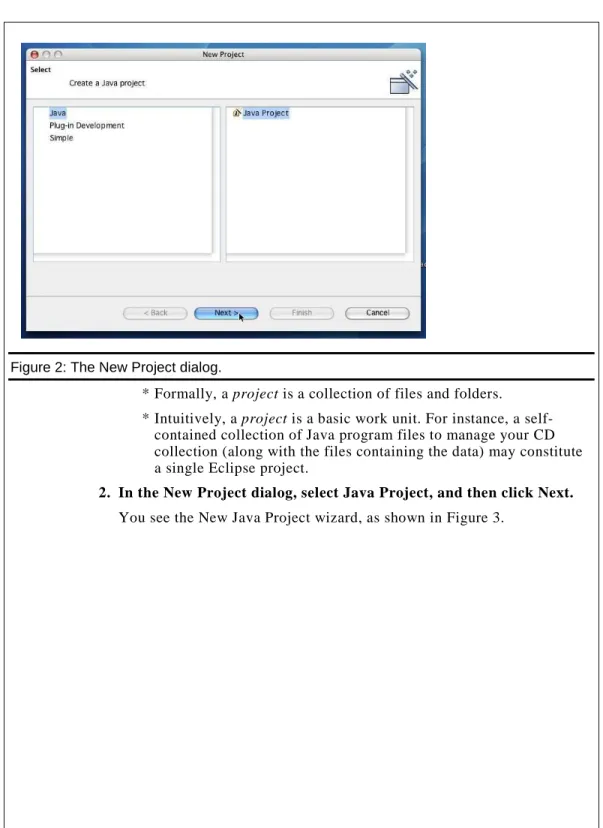 Figure 2: The New Project dialog. 