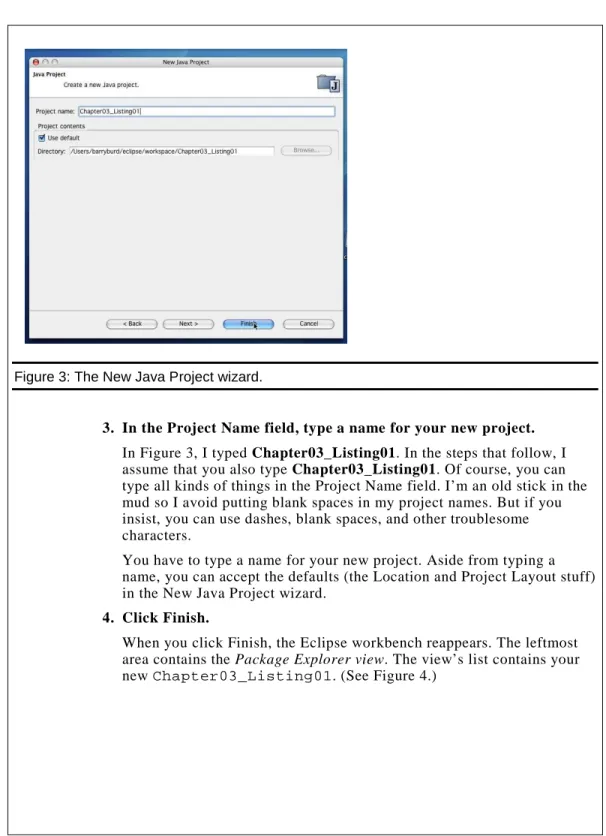 Figure 3: The New Java Project wizard. 