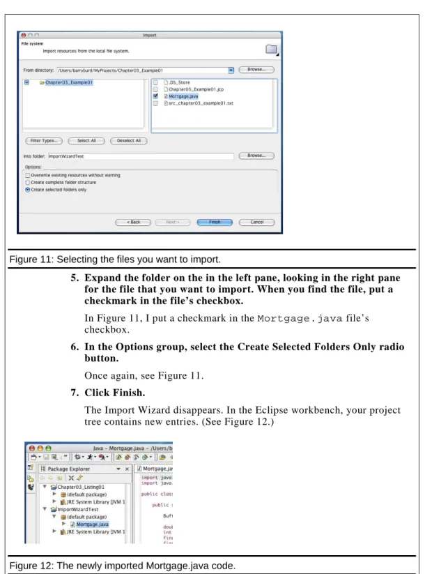 Figure 11: Selecting the files you want to import. 