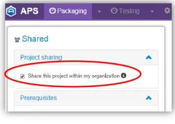 Figure 11 Project sharing option