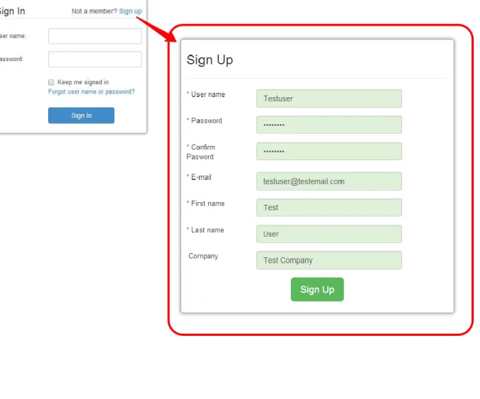 Figure 1 Creating an account
