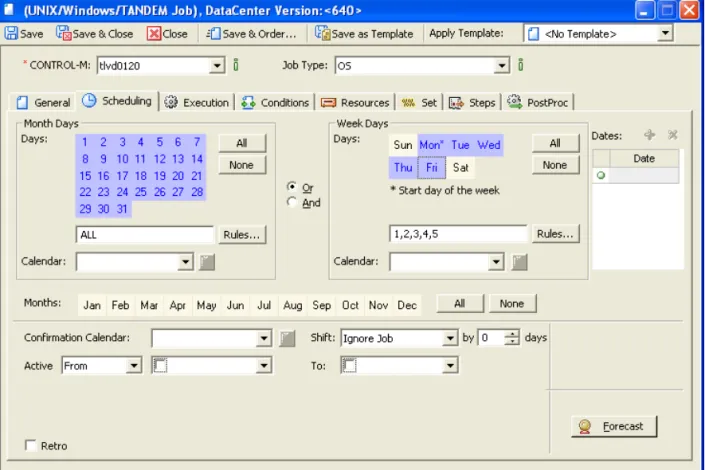 Figure 5 Scheduling tab in the job editing formTIP