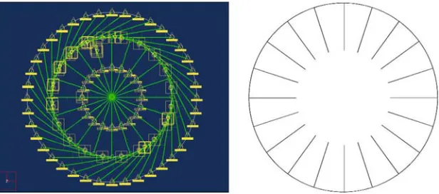 Figure 10. Full FE model (left) and part of structure to be optimized (right).