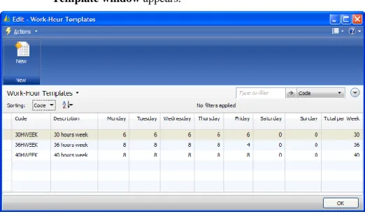 FIGURE 2.9 THE WORK-HOUR TEMPLATES WINDOW  
