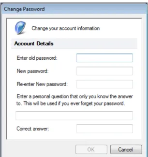 Figure 9: Prompt to change password and enter security question