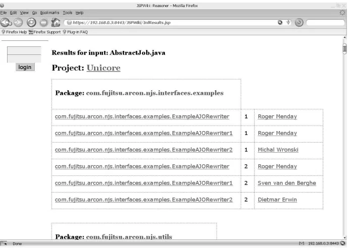 Fig. 5.List of Packages and Classes Affected by the Defective Class, AbstractJob.java.