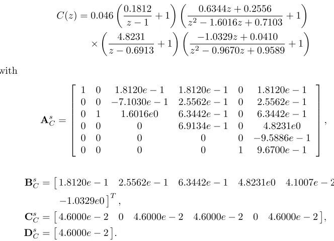Table 1 lists the values of fevery example except for Example 2. Example 2 is a multiple-input multiple-outputsystem for which no parallel-form or series-form realization is deﬁned