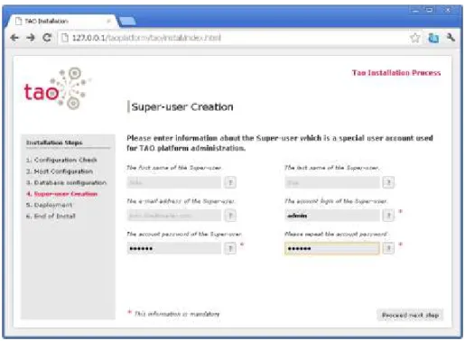 Figure m.  Super-user creation page, details  