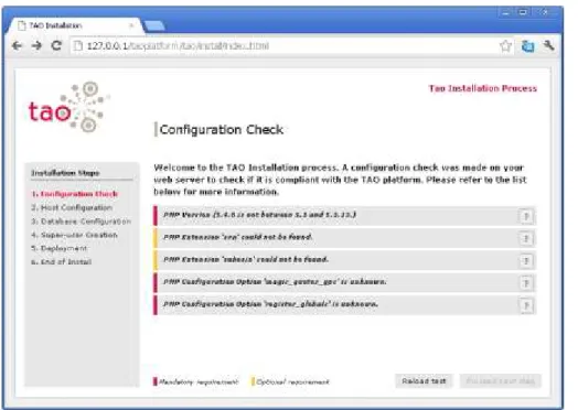 Figure a.  System configuration check, main screen  