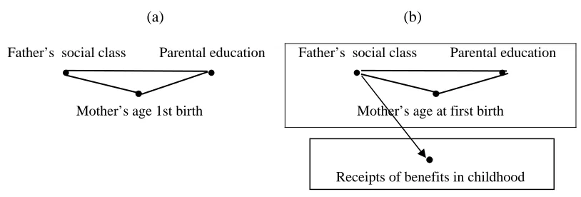 Figure 3: (a) a graphical model and (b) a chain graph 