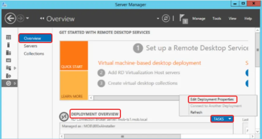 Figure 50. Editing the Remote Desktop Services Deployment Properties