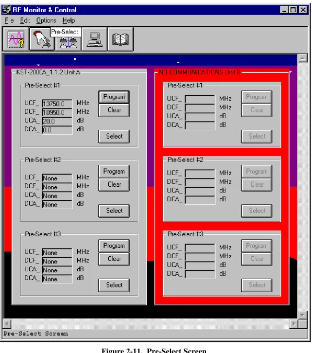 Figure 2-11.  Pre-Select Screen 
