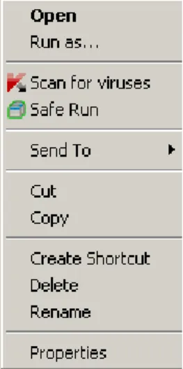 Figure 8. Context menu of an object in Microsoft Windows 