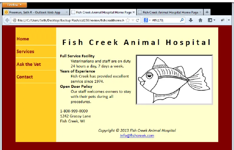 Figure 2 (fishcreek.html)  1.  Open fishcreek.html in your web editor. 