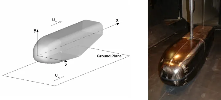 Figure 1: Schematic of the test rig and installation within the wind tunnel 